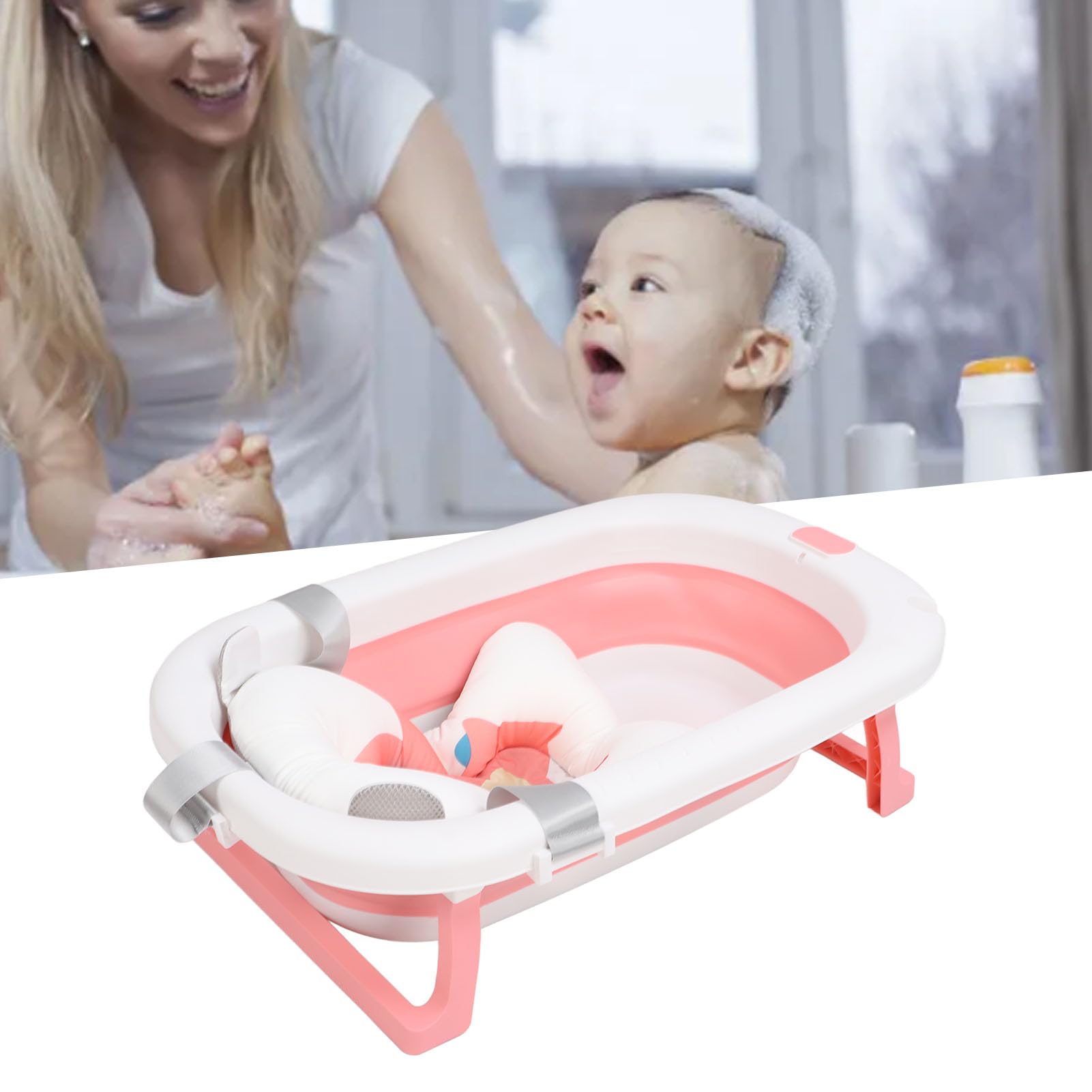 Generic Składana Wanna dla Niemowląt, Duża Składana Wanna Pływacka (PINK)