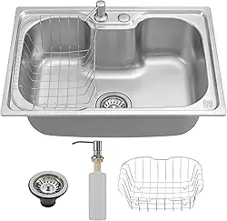 Holtter Kit Cuba Cozinha Gourmet Aço Inox Resistente Corrosão Acompanha Acessórios Elegante Fácil Limpeza Antirruído De Embutir ou Sobrepor de Instalação Rápida em Cozinha Ilha Espaço Gourmet (Prata)