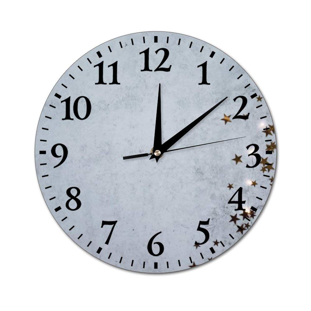 Mesllings Wall Clocks Gray Concrete Pavement Round Glass Wall Clock, Wall Decor Clocks for Kitchen, Office, Retro Hanging Clock, Home Decor Accessories