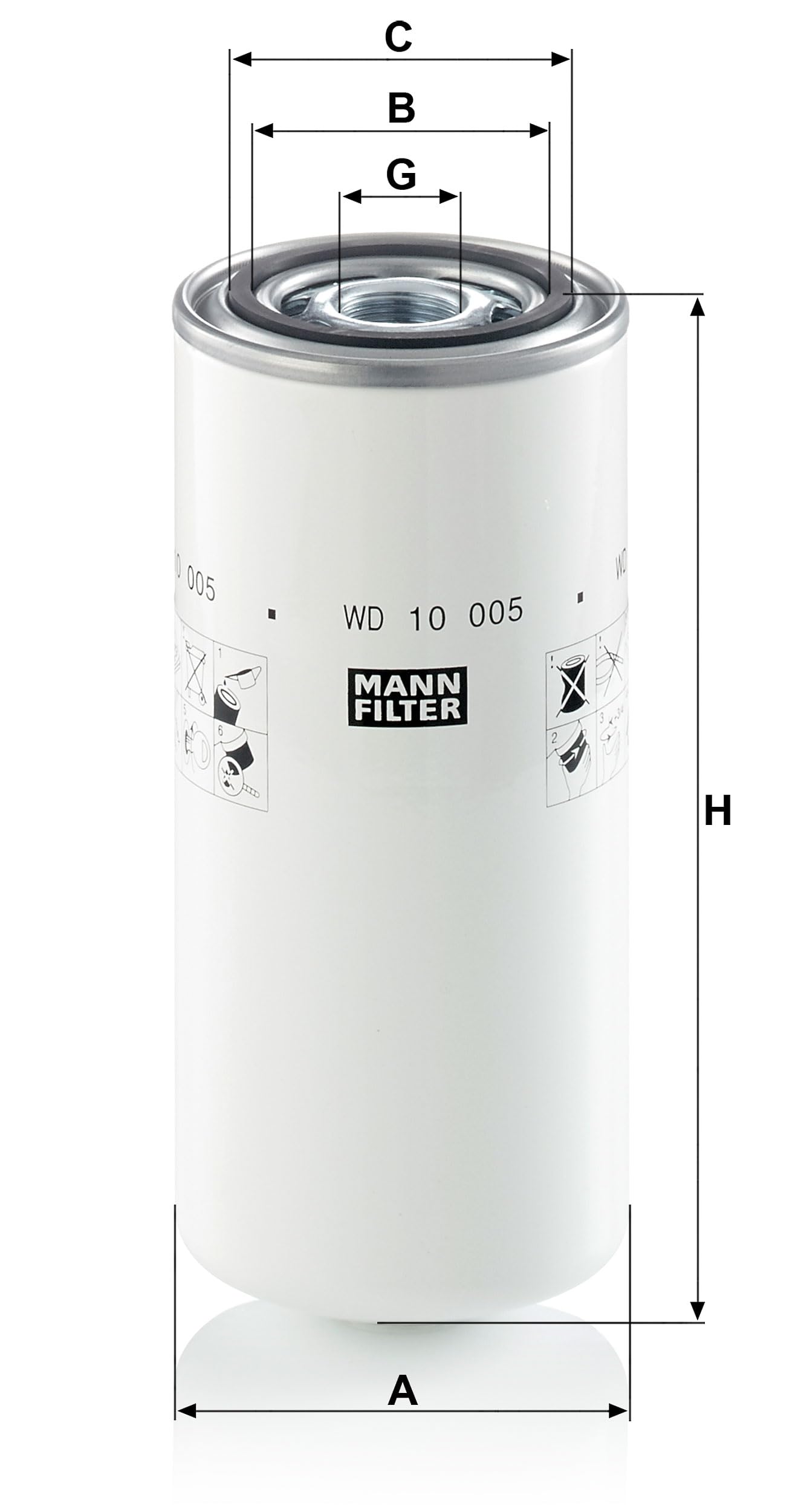 MANN-FILTER WD 10 005 Filtro de aceite Hidráulico - para Aplicaciones fuera de autopista
