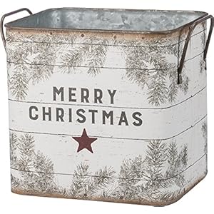 Primitives by Kathy 39896 Farmhouse Tin Buckets Farm Fresh Christmas Trees