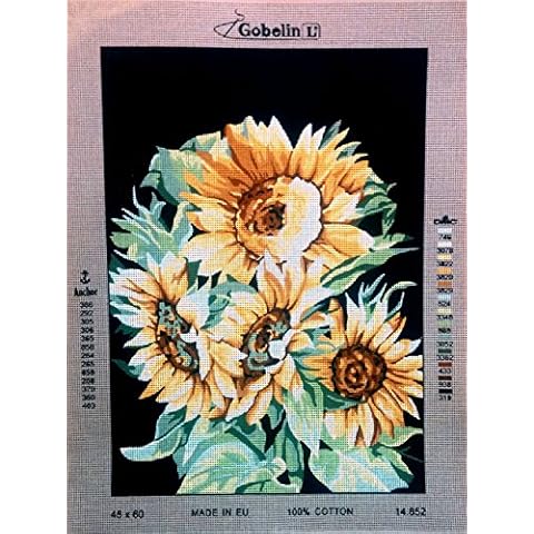 Needlepoint Painted Canvas Counted Cross Stitch Tapestry Kit Gobelin - Sunflowers. 24"x19" 14.852 by Gobelinl Cover