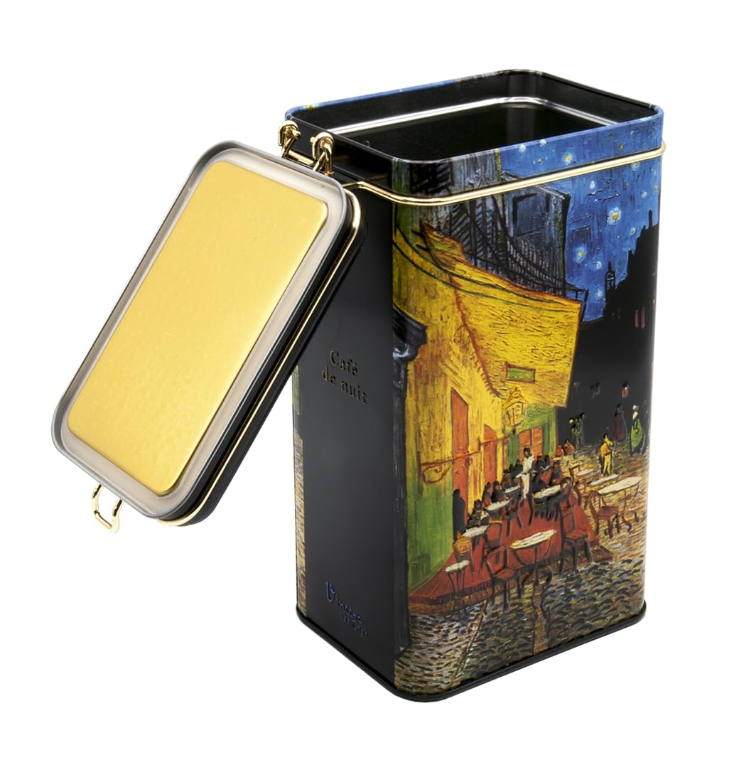 Fridolin Van Gogh: Cafe de Nuit 19403 Metal Storage Jar/Coffee Tin with Swing Top Volume Approx. 1.4 Litres