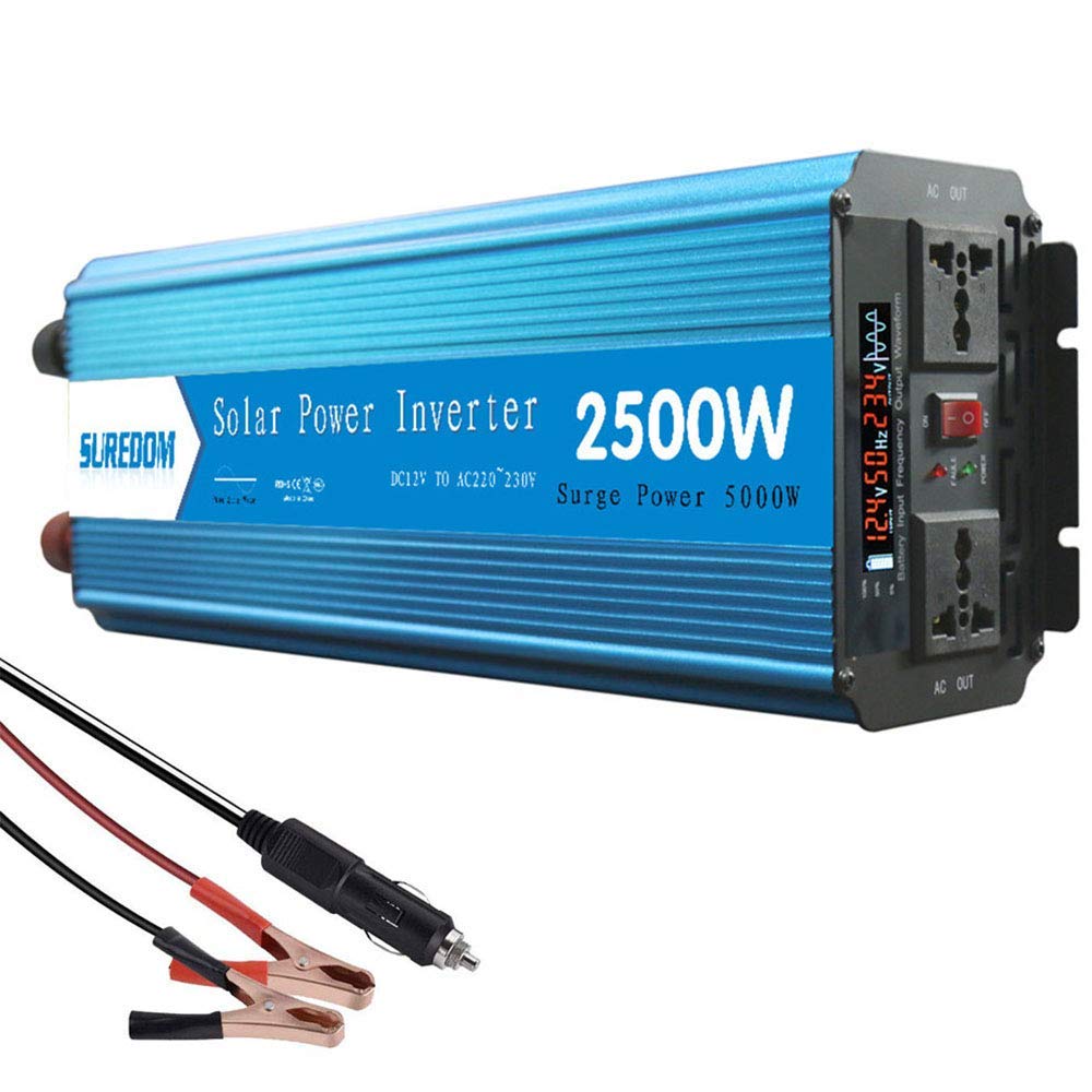 Convertisseur onde sinusoïdale pure 2500W pour transformer le courant 12V 24V en 220V de voiture