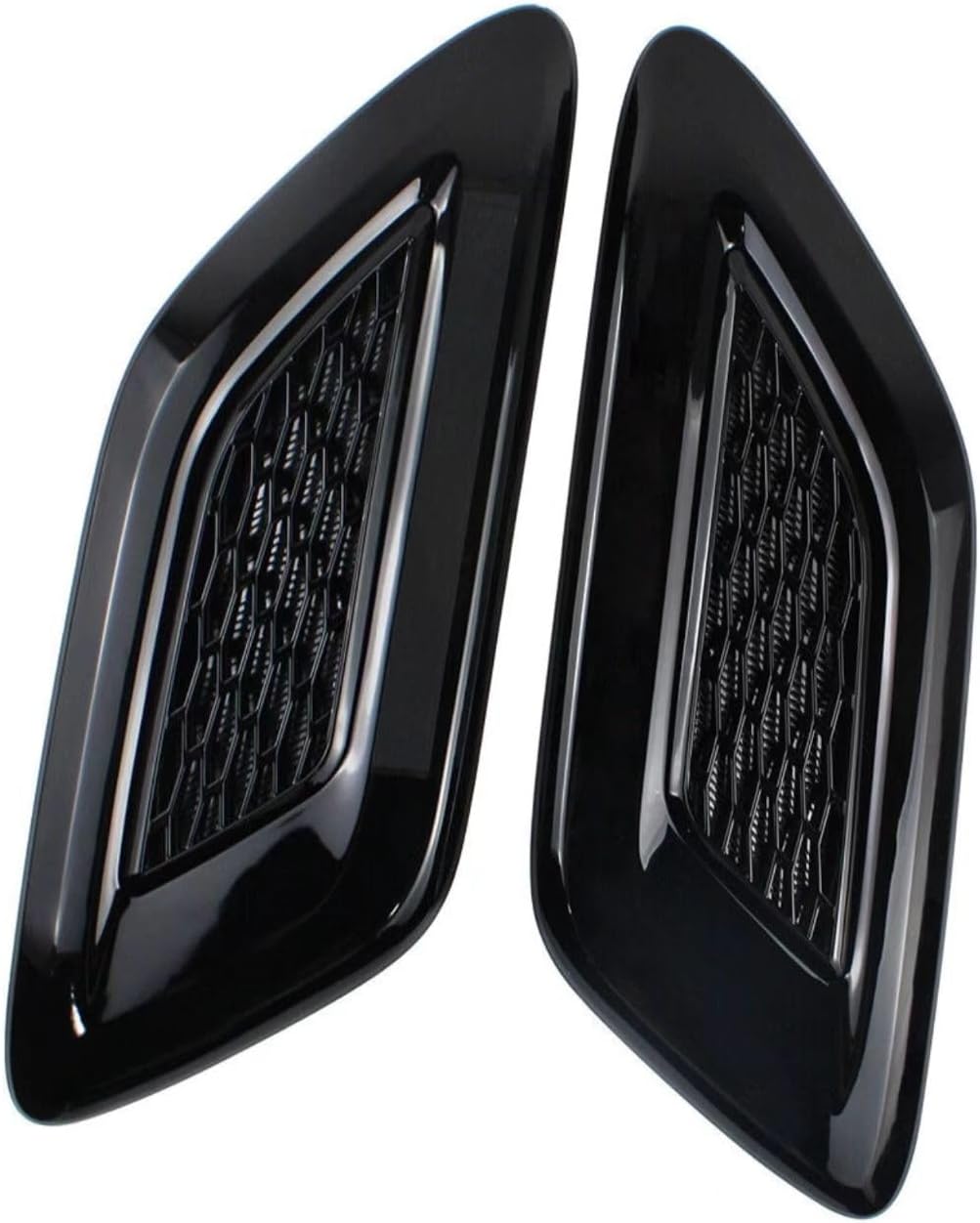2PCS Front Hood Vent Air Grille Cover Fit For 2014 2015 2016 2017 Land Rover Range Rover Sport,Factory Style,Gloss Black