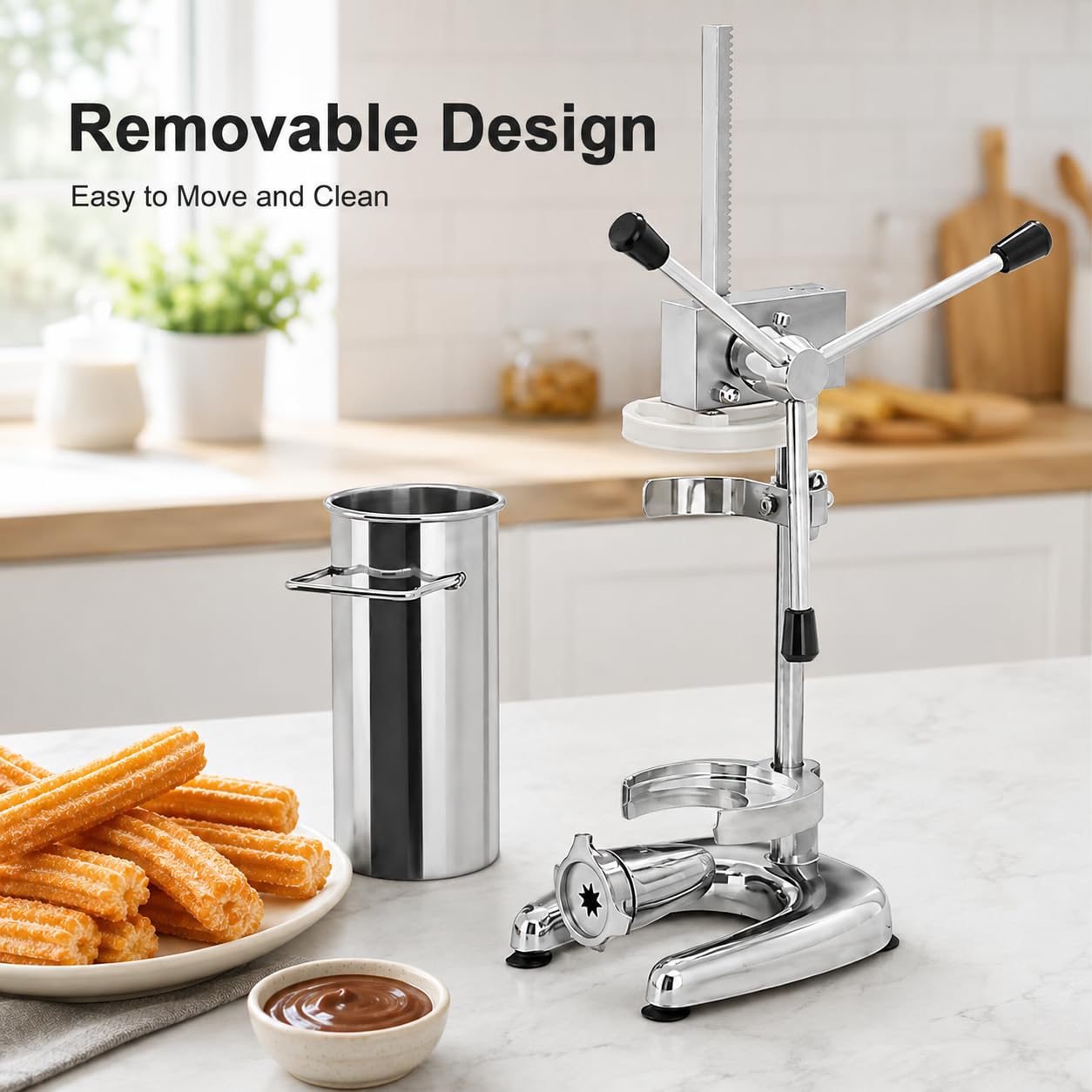 Churrera manuel commercial en acier inoxydable 304 avec 5 moules