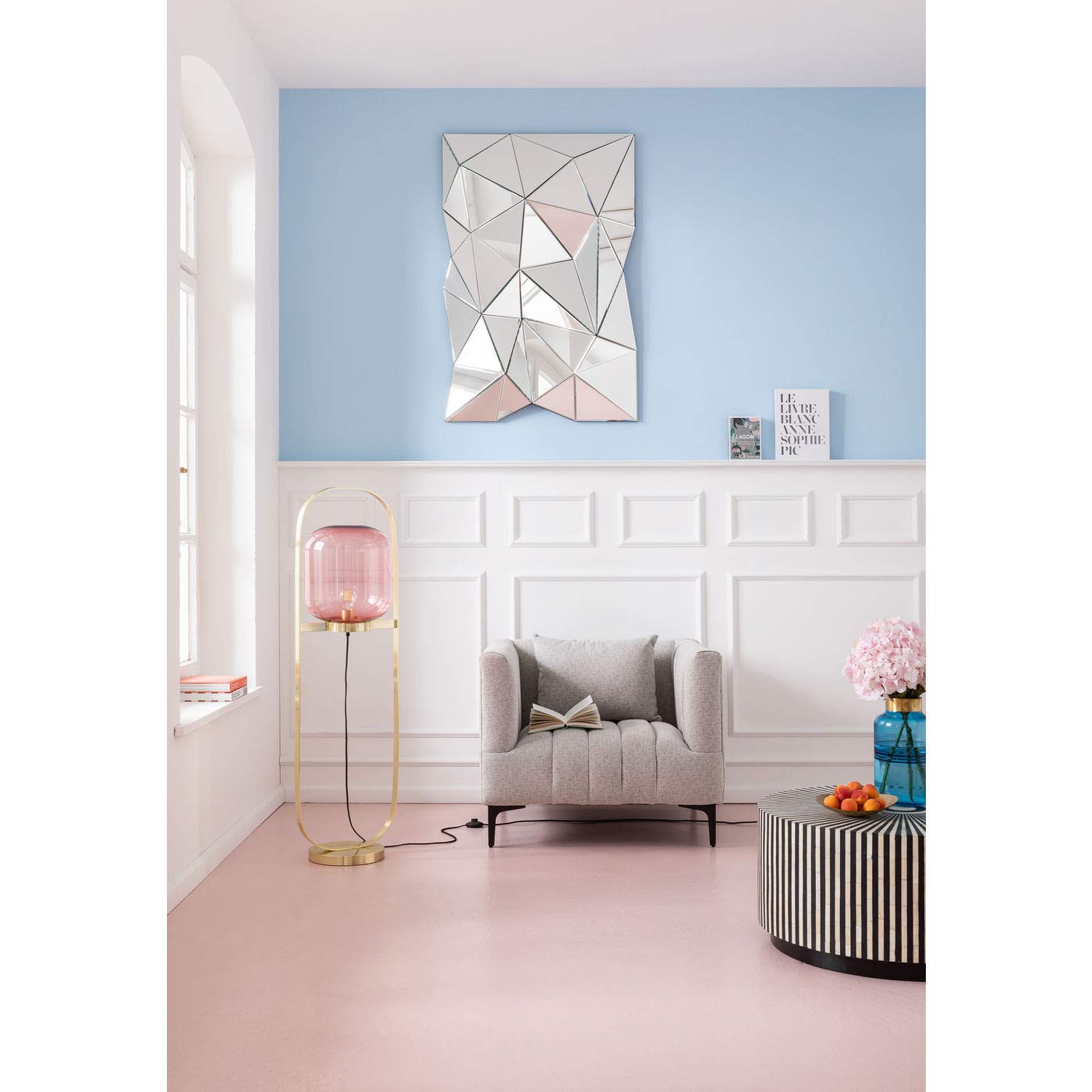 Kare Design specchio Prisma,argento, 120x80x10cm, grande, rettangolare, triangolini a specchio