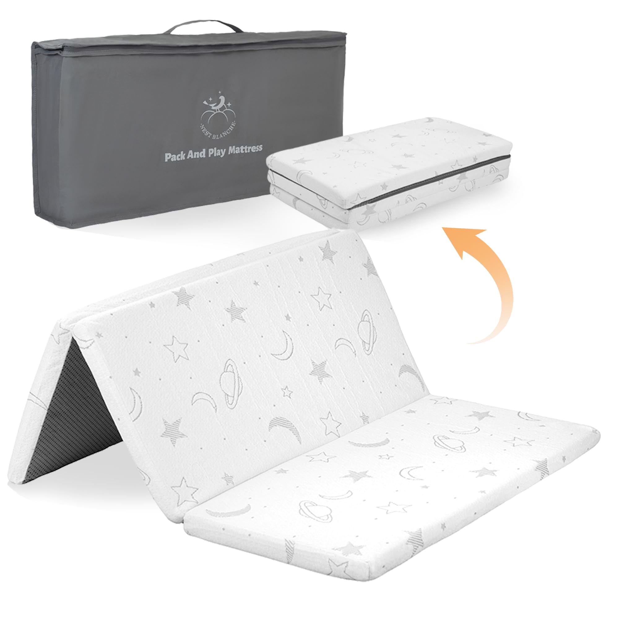 38 X 26 Inch Tri-fold Pack And Play Mattress Topper Mattress Pad