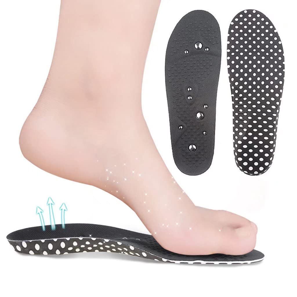 Wkładki do butów, Wkładki do terapii magnetycznej masażu dla mężczyzn i kobiet, masaż stóp, refleksologia, łagodzenie bólu butów(1 Pair,S(39 40))