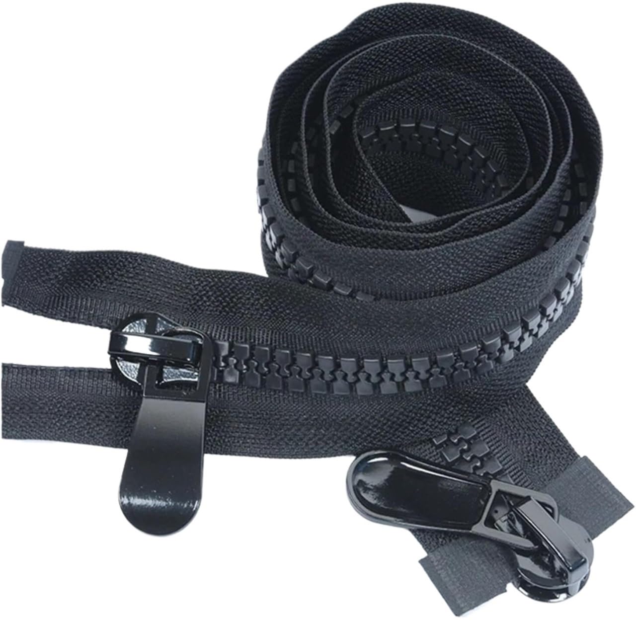 Zippers for sewing,Two-Way Zip 1 pcs Double Opening Large Zipper Jacket Zippers for Sewing Double Head Two-Way Cotton Coat Zipper Way Open Ended Zipper 90CM 8#(Black,90CM)