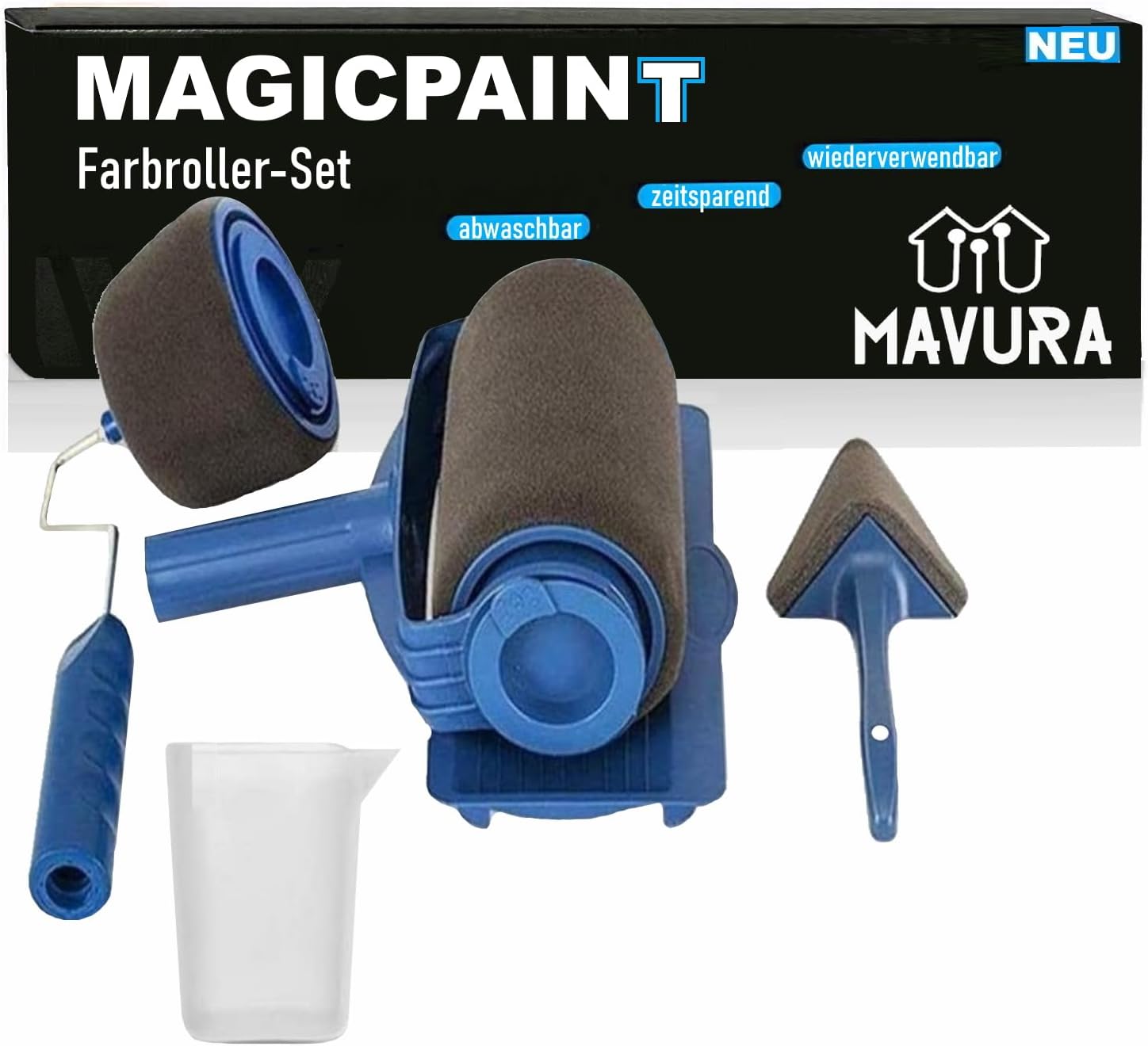 Magicpaint Paint Roller Set with Tank, Paint Roller, Edge Roller, Anti