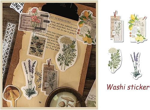 Miniatura 5 de Paquete de 260 piezas de suministros para álbumes de recortes, colección de calcomanías de papel retro decorativas de naturaleza para diario,