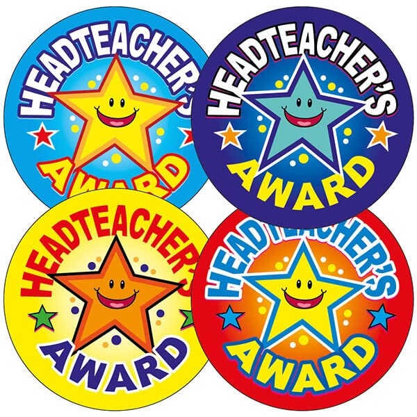 280 Mixed Headteacher's Award Star Childrens Pupils Motivational Reward Stickers 37mm Primary Teaching Services