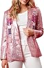 Nutcracker Blazer Pink Sequin Nutcracker Jacket Christmas Blazer Shiny Suit Jacket Open Front Glitter Holiday Blazers
