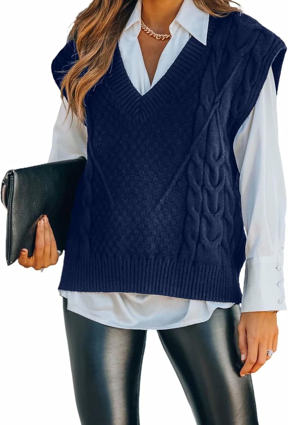 Elegancity Donna Maglia Maglione Gilet Senza Maniche Scollo A V Maglioni Vintage Retro Elegante Elegancity Donna Maglia Maglione Gilet Senza Maniche Scollo A V Maglioni Vintage Retro Elegante