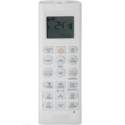 OKDEAL 1 Year Warranty AC Remote Compatible with LG 1.5 Ton 5 Star Split AC Remote with UV Nano Inverter Model, MS-Q18UVZA