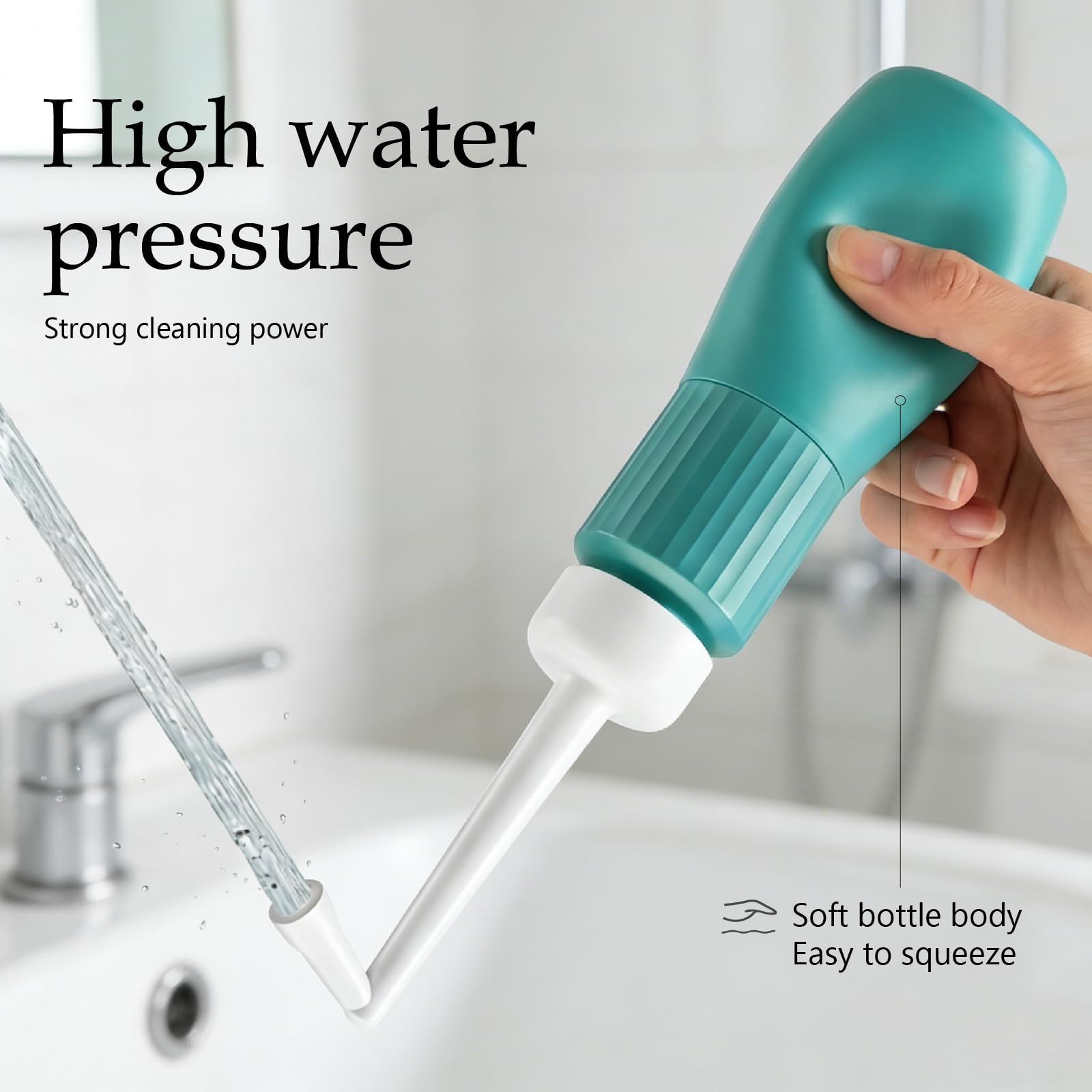 Bidé portátil para viajes, botella Peri a prueba de fugas, cuidado posparto, botella de lavado de higiene personal de mano con boquilla retráctil y bolsa de almacenamiento, registrado por la FDA y