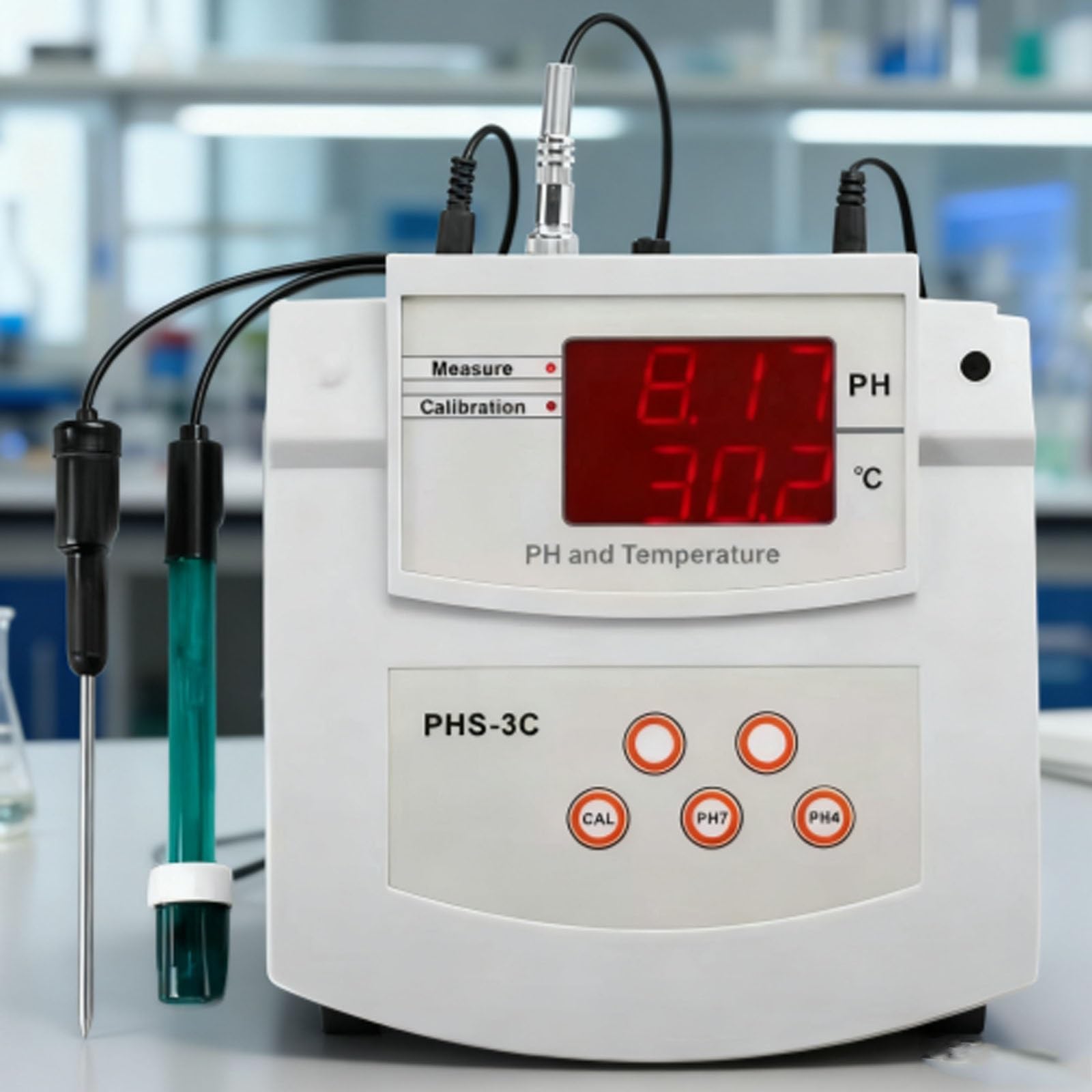 Misuratore di pH da banco, tester di pH digitale, calibrazione automatica, precisione di pH ±0,01, for acquario, laboratorio, piscina