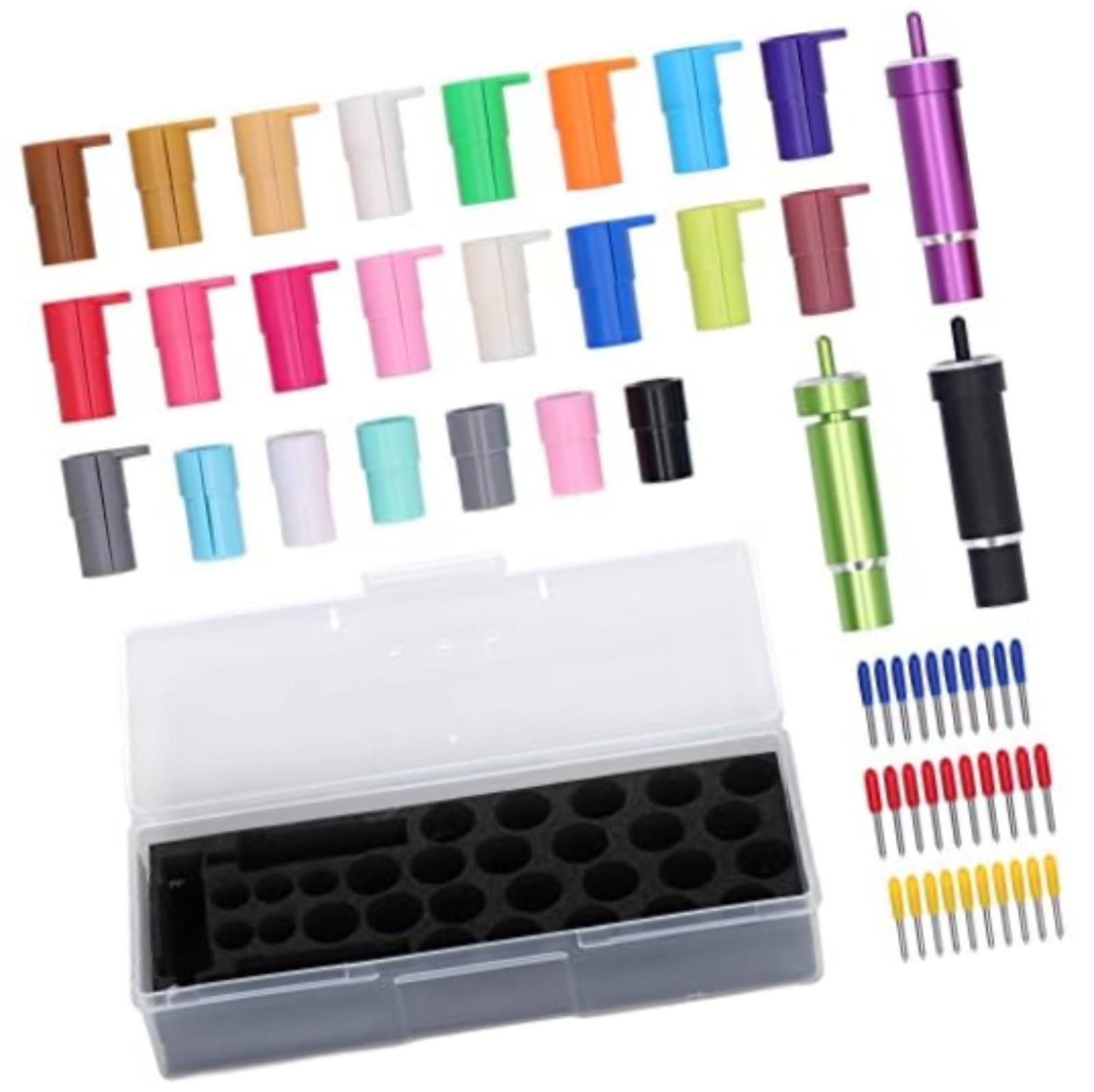 Accesorio para máquina cortadora, para soporte de cuchilla y kit adaptador de bolígrafo, juego de piezas de repuesto con 30 cuchillas, para Cricut Maker 3 Explore Air 2 One juego de