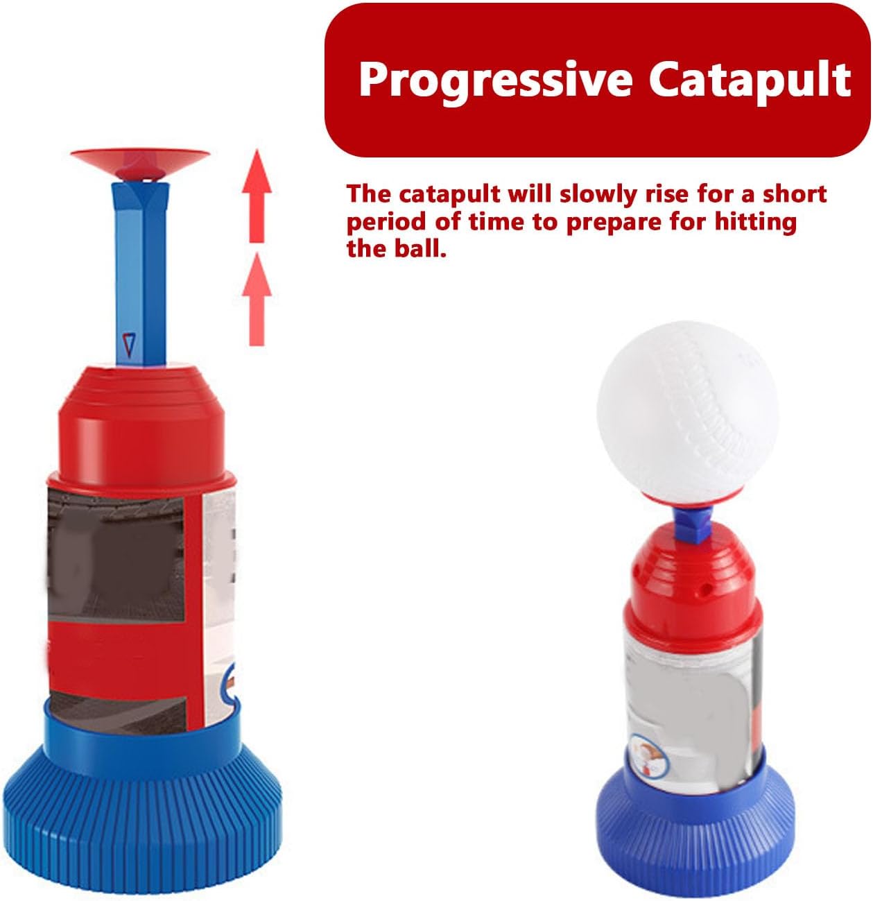 Press Type Ball Pitching Machine Sports Pitching Machine Baseball Launcher Training Baseball Training EquipmentOutdoor Baseball Throwing Machine with 6pcs Baseballs