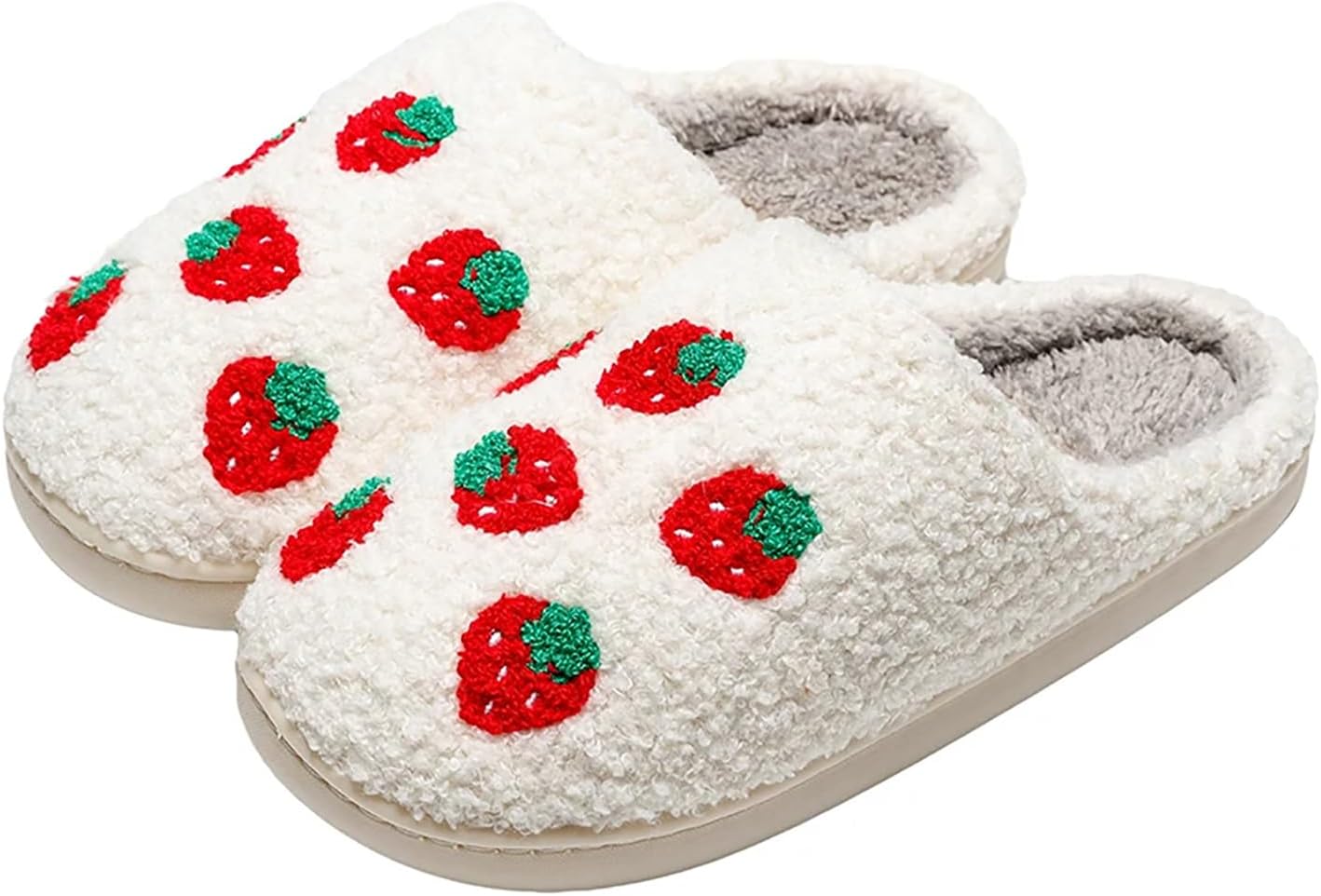 Women's Men's Cute Fuzzy Heart Slippers Memory Foam Fluffy Couple Slippers Cozy House Indoor Outdoor Shoes