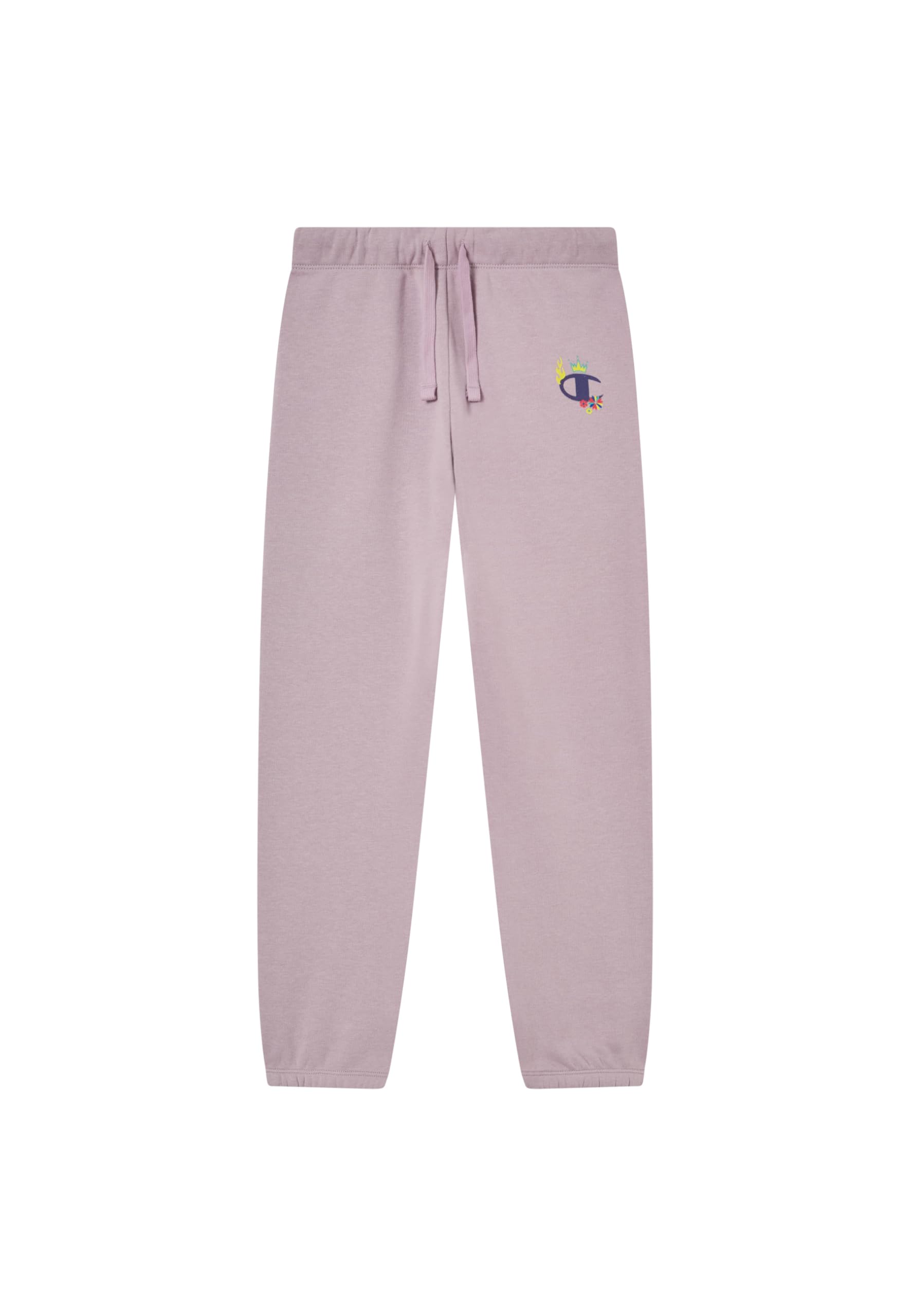Champion Girls Violet ' Fleece Joggers With Drawcord Waistband, Elastic Cuff Pants, Graphic Logo