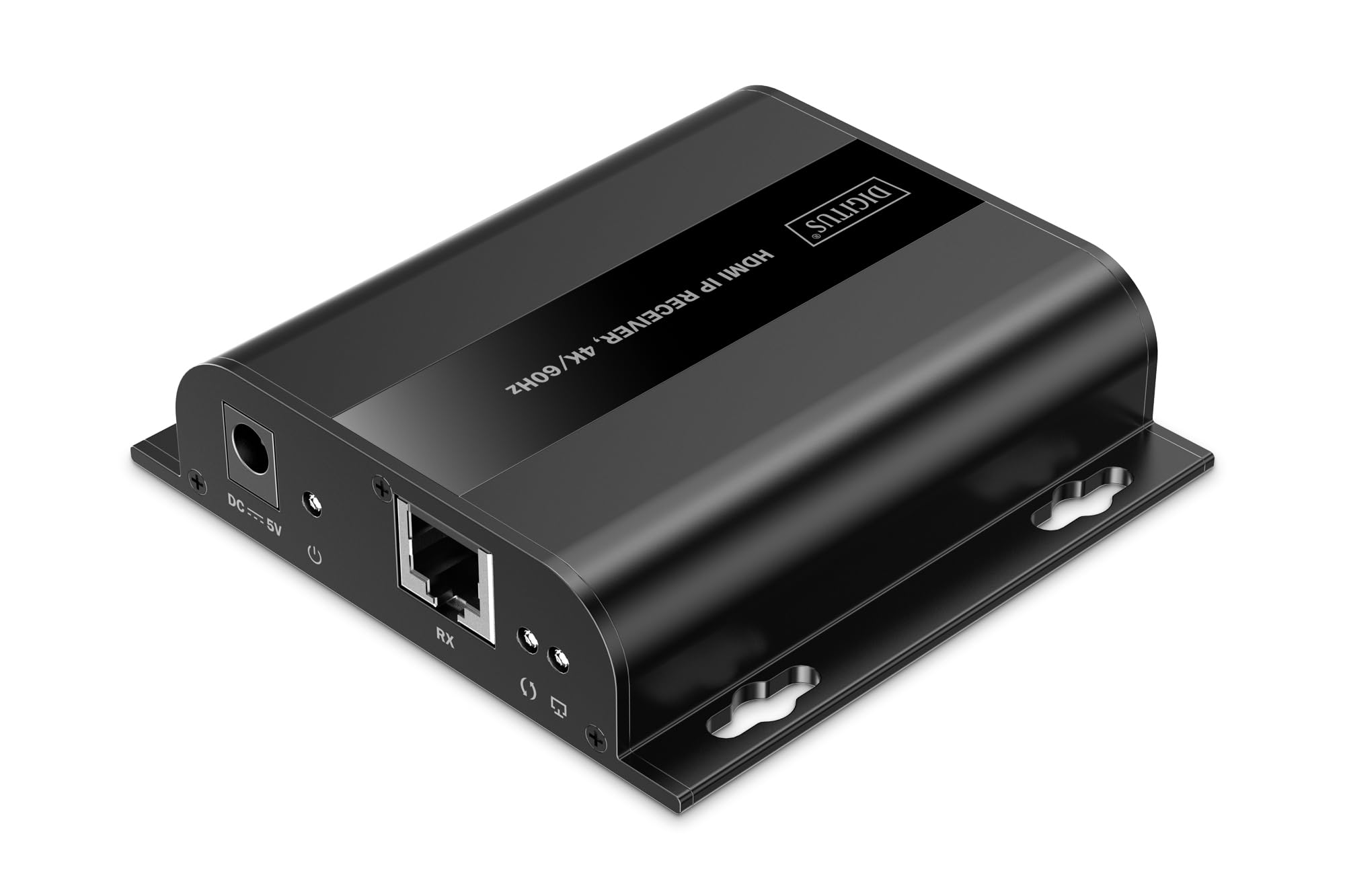 DIGITUS HDMI IP Extender Receiver für DS-55351 – UHD 4k 60Hz – HDMI 2.0 – bis zu 200m Reichweite – Emfängereinheit – Punkt-zu-Multipunkt – CAT 6 – Schwarz