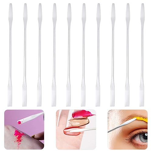 10pcs Nail Color Stick Stirring Rod for Makeup Cosmetics Stirring Rod Tool Makeup Spatula Tool Stainless Steel Manicure Rod Makeup Color Mixing Manicure Mixing Stick Makeup Tool