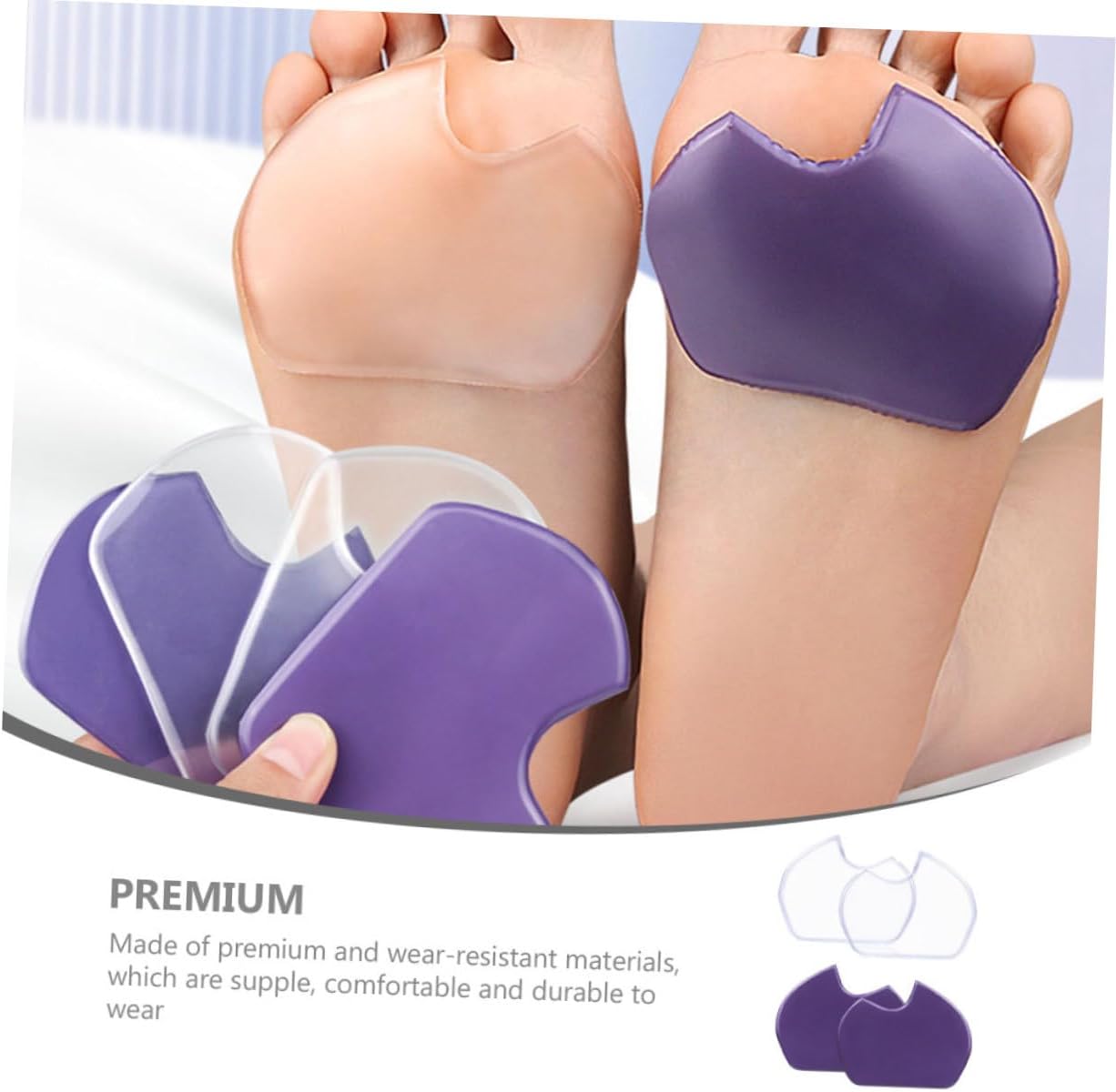 2 Pairs Women Forefoot Pads Metatarsal Foot Cushions Ball-of-Foot Insoles Anti-Slip Adhesive High Heel Cushions for Relief and Pressure Reduction