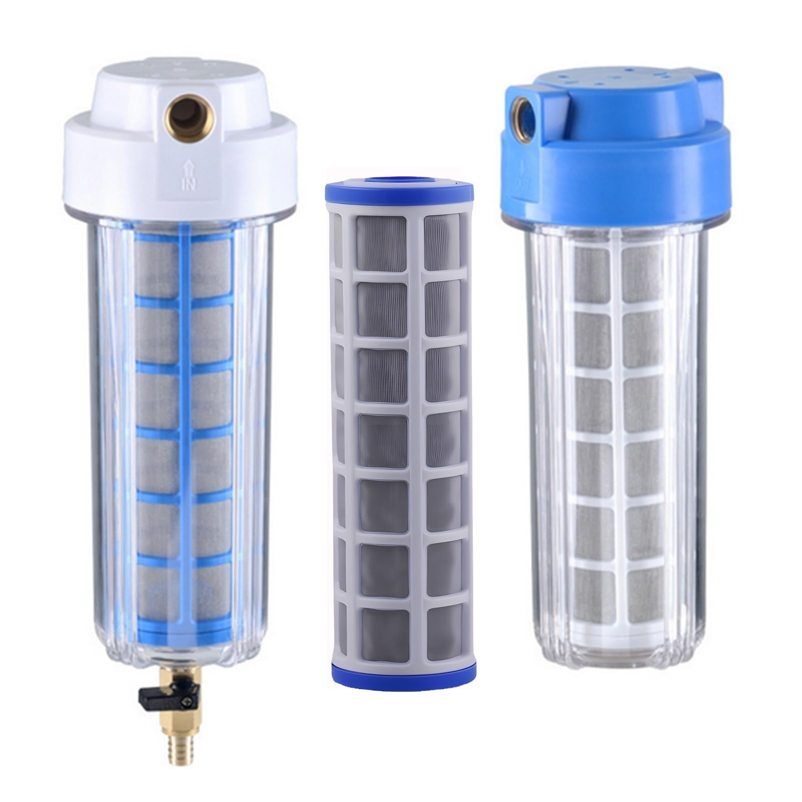 Lot de 2 filtres à mailles en acier inoxydable, cartouches filtrantes de 10 pouces, filtres de remplacement pour distributeur d'eau, pour l'industrie