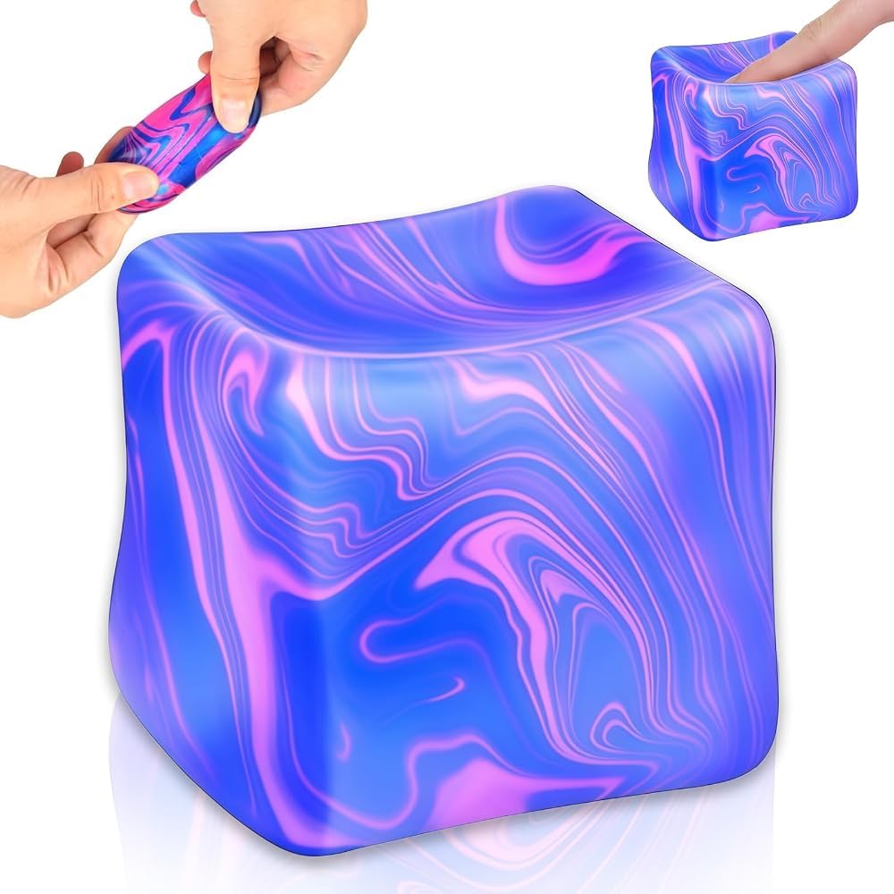 Stress Balls for Kids and Adults, Ice Cube Stress Balls for Adults, 3.5CM Ice Stress Ball for Relax Anxiety Stress