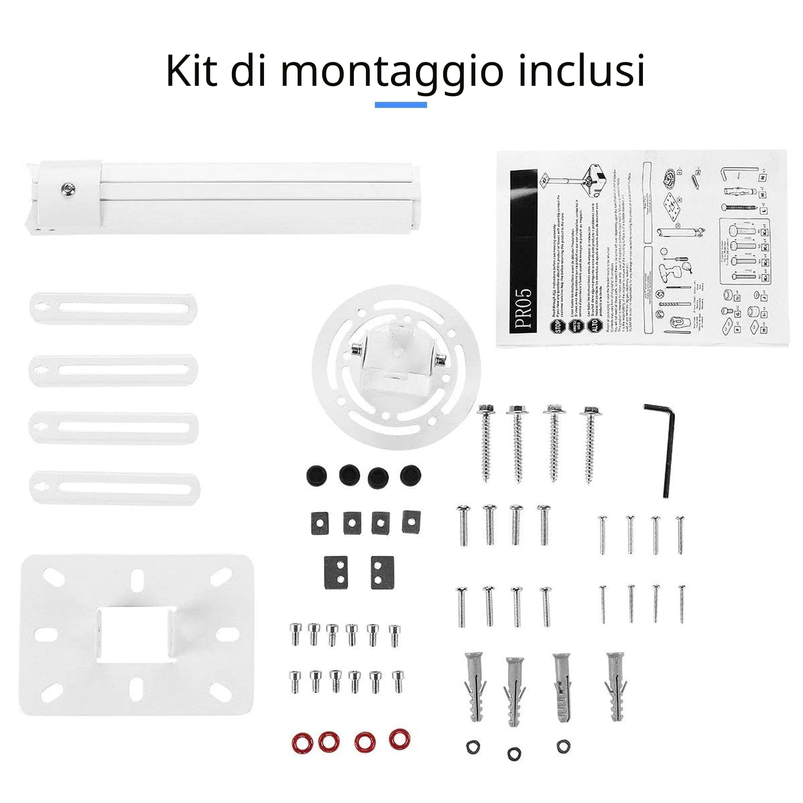 suptek Supporto Universale per Proiettori da Soffitto con Asta di Estensione da 27 a 54 cm Capacità di Carico Max. 13.6kg PR05W