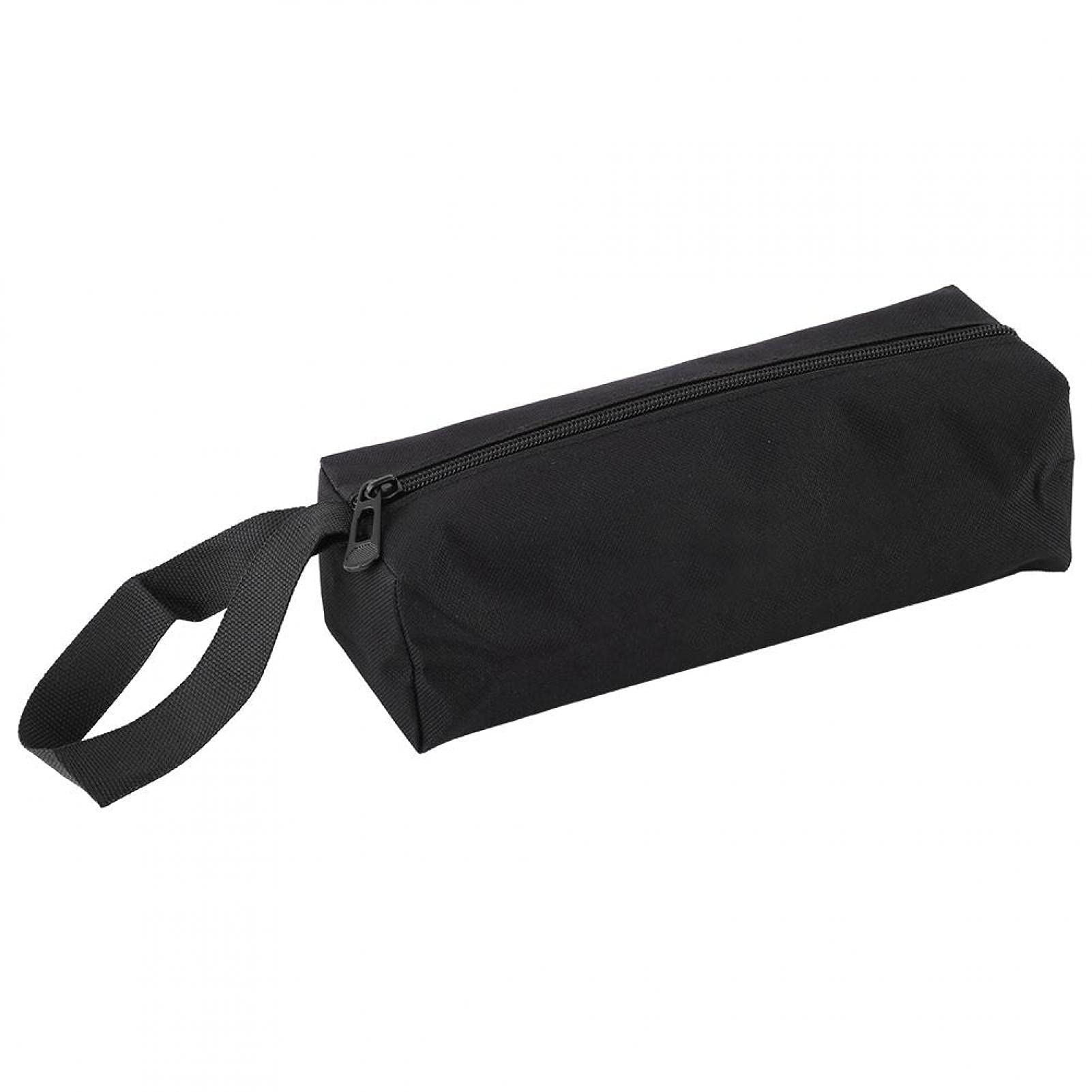 Akozon Black Tool Zipper Pouches, Waterproof Electrician Tool Bag Protable Small Hand-Held Tool Holder Pocket Storage Bag (Black)