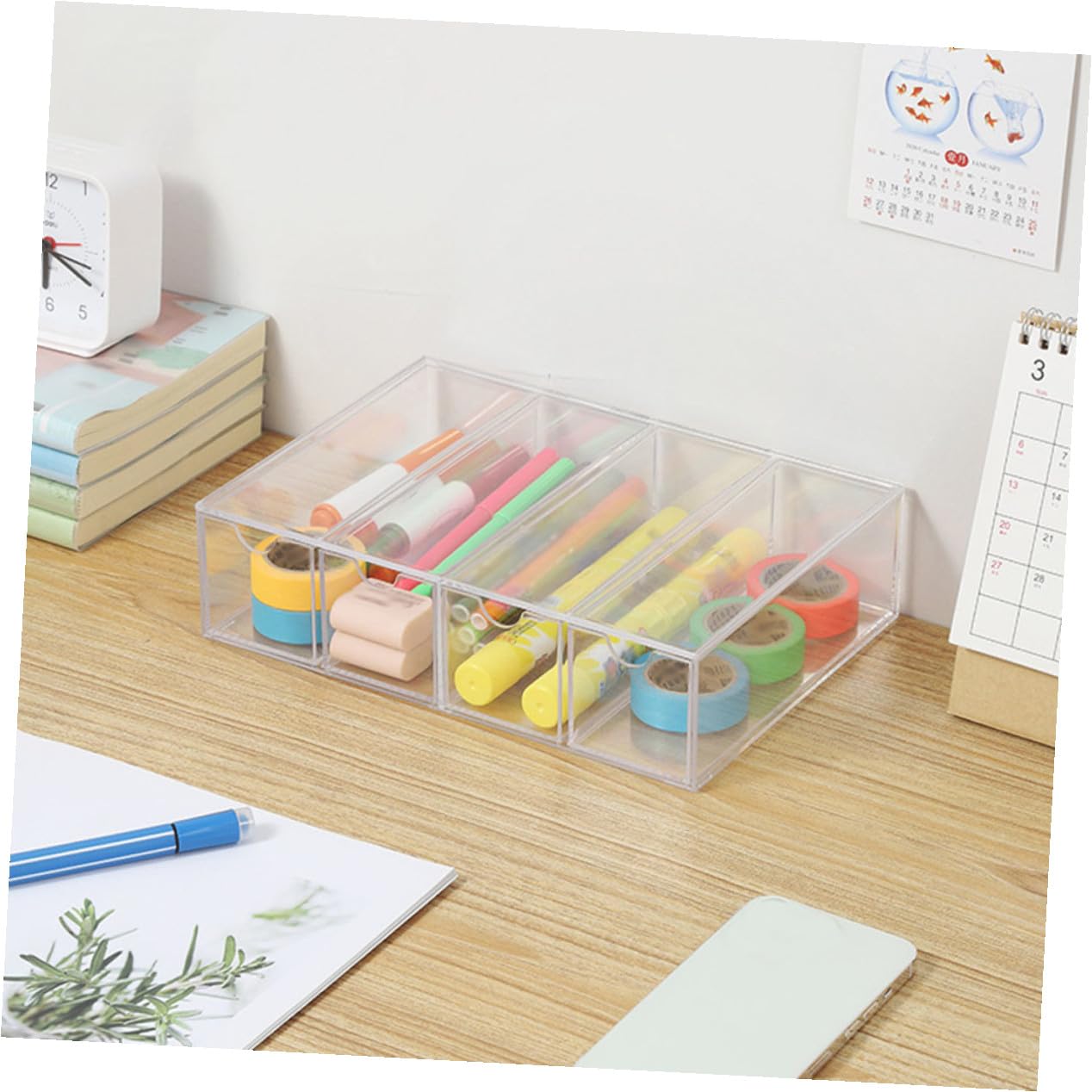 Baluue Caja Organizadora Transparente para Gafas de Sol 2 Unidades 4 Capas y Cajones, Material PS Resistente y Diseño Sencillo para Uso Personal en Casa