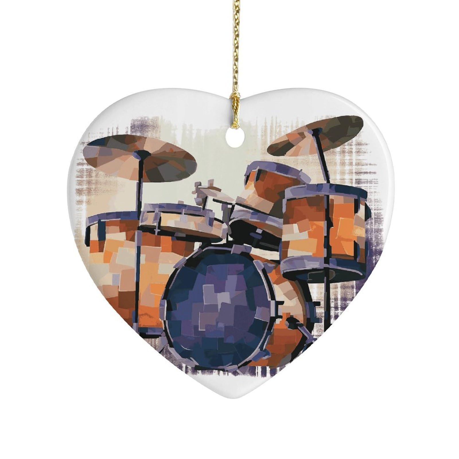 Fekiloot Style Jazz Drum Ceramic Ornament Home Decor Keepsake