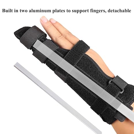 Boxer Finger Splint Adjustable Finger Brace 4th or 5th Finger Splint Pinky/Ring Finger Splint Hand Brace for Boxer’s Fracture Broken Fingers Support Arthritis Tendonitis, Fits Left or Right Hand