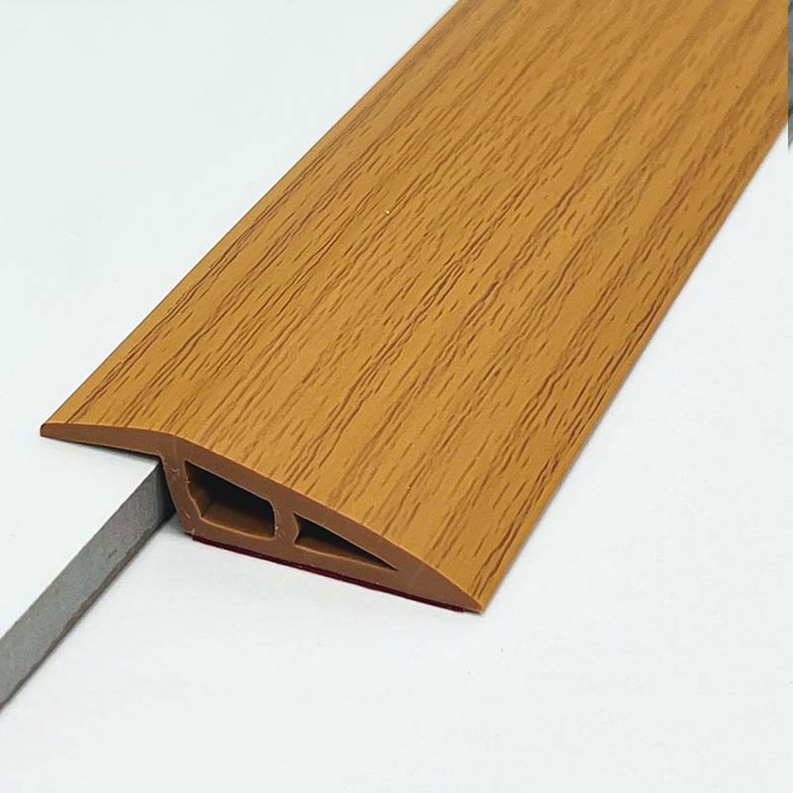 3.3FT/1meter Floor Transition Strip Vinyl Door Threshold Flooring Transition Self Adhesive Carpet Edging For Laminate Doorway Edge， Height Threshold Ramps For Doorw(Size:17-20mm,Color:Yellow oak)