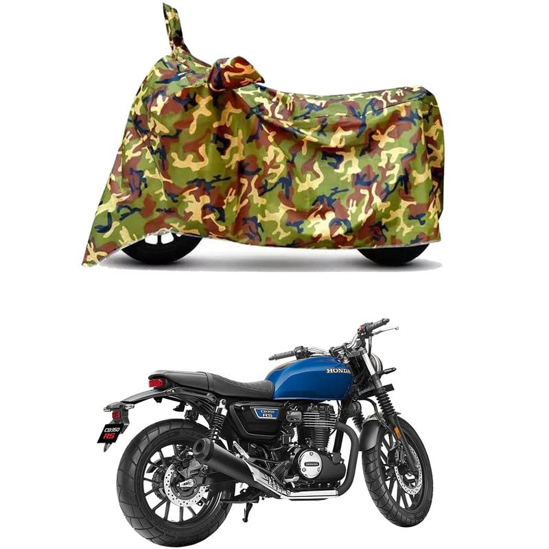 Image of Waterproof 100% PVC Coated Bike Scooty Two Wheeler Body Cover Compatible for Honda CB350RS Mono /UV-Rays /Heat Protection /Birds Dropping /Scratchproof /Dust Proof /All Varient[6X6 Jungle Print]