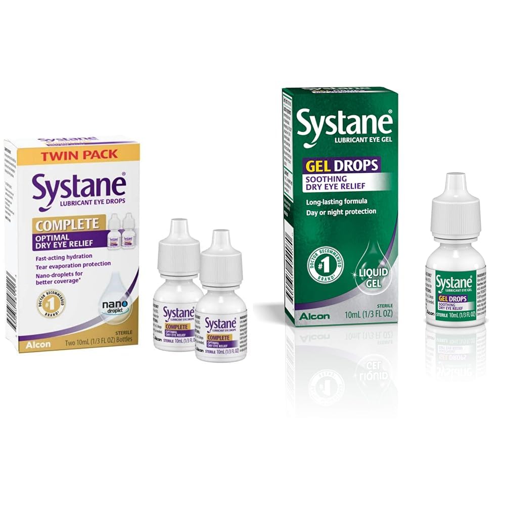 Systane Complete Lubricant Eye Drops 0 34 Fl Oz 2 Count Pack of 1 Lubricant Eye Gel Drops