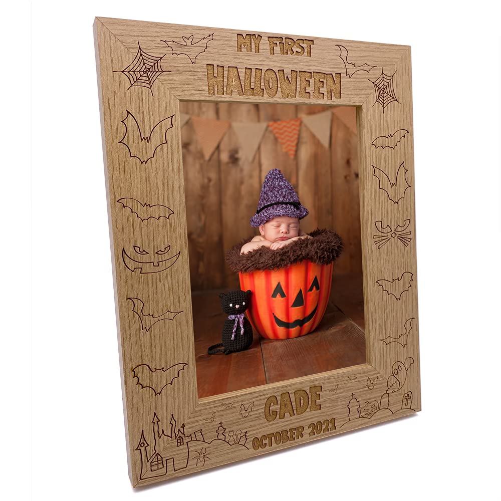 Ukgiftstoreonline Blue Personalised My First Halloween Photo Frame Keepsake (4 X 6)