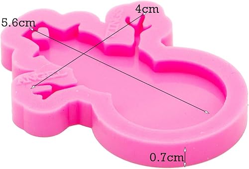 Miniatura 6 de Angel Wings Molde de silicona para llavero de muñeco de nieve, molde de silicona para fundición de resina, estilo navideño, lindo llavero, molde,