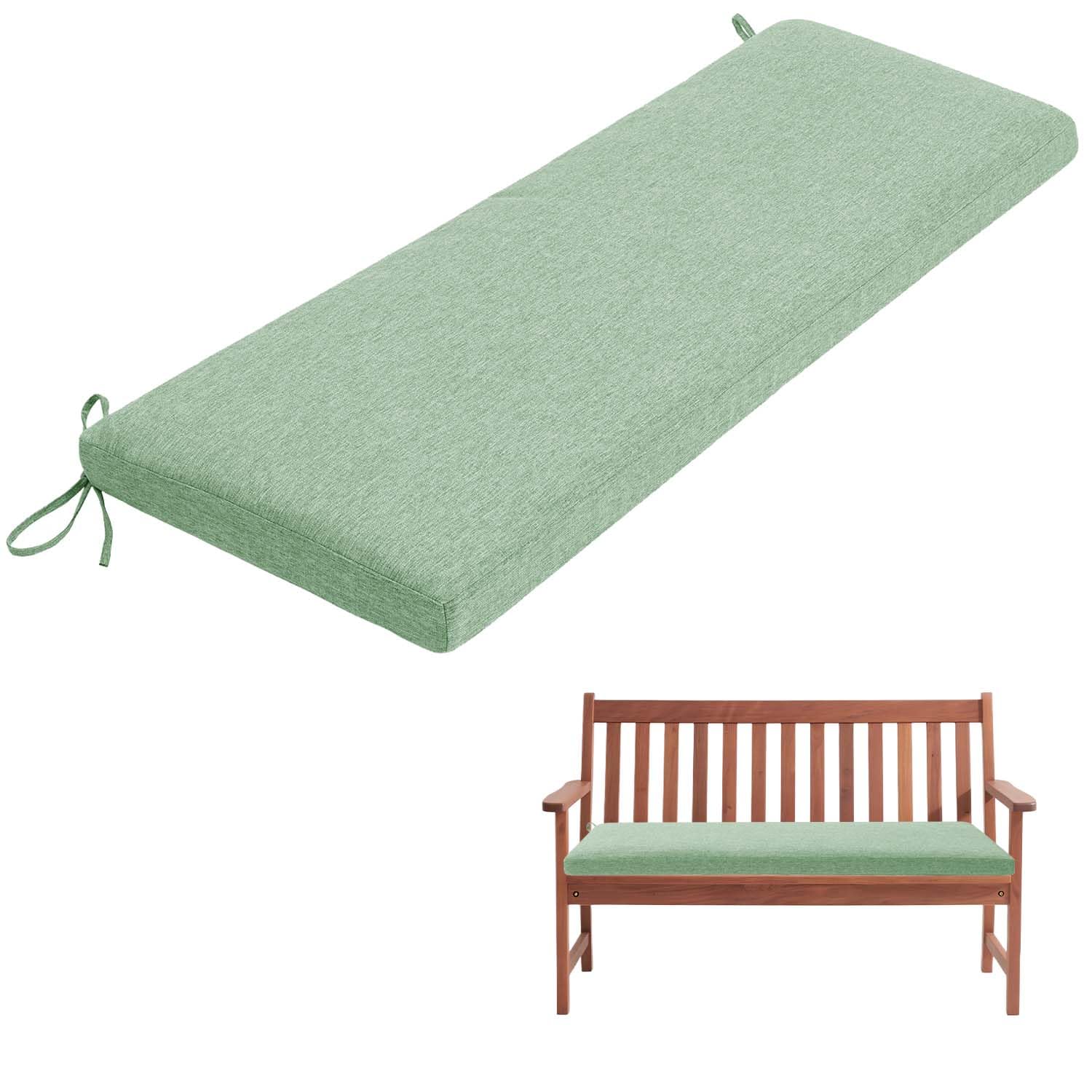 Cuscino per panca da giardino per esterni/interni, cuscino spesso per patio, 160 x 45 x 5 cm, perfetto per terrazza, balcone, altalena, divano, verde, adatto per panche da 120/150/180/100 x 30/40/50