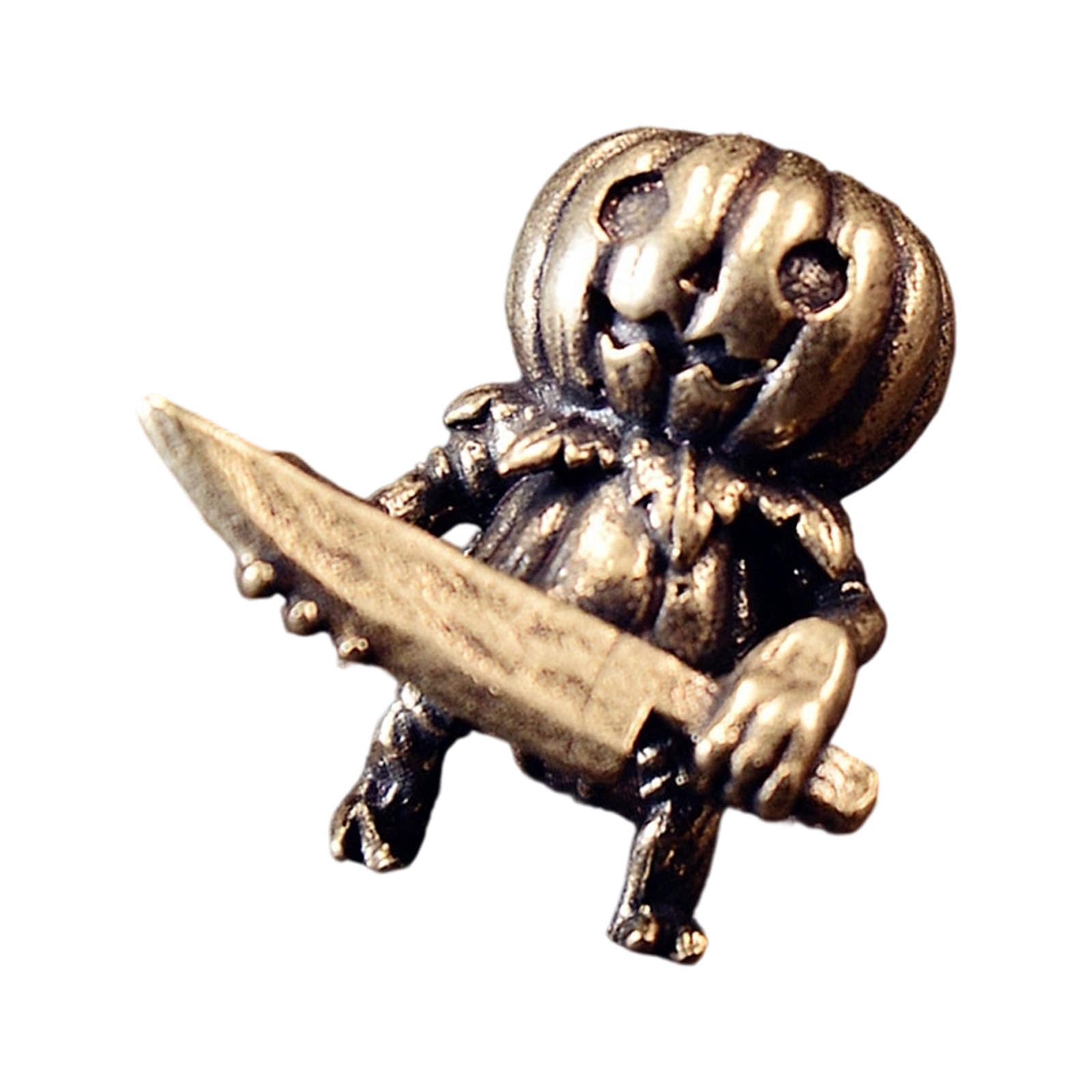Brass Pumpkin Soldier Ornament Outdoor Accessory Halloween Christmas Home Decoration Decorative Hanging Pendant