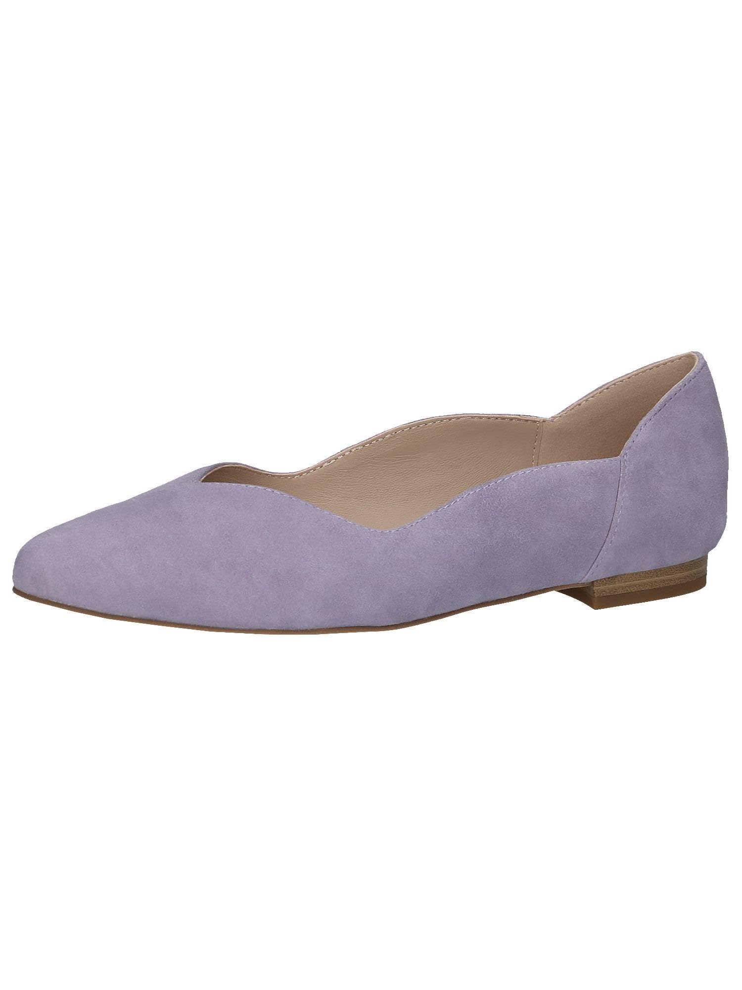 CAPRICE Women Ballet Flats Leather Elegant, Purple (Lavender Suede), 4 UK