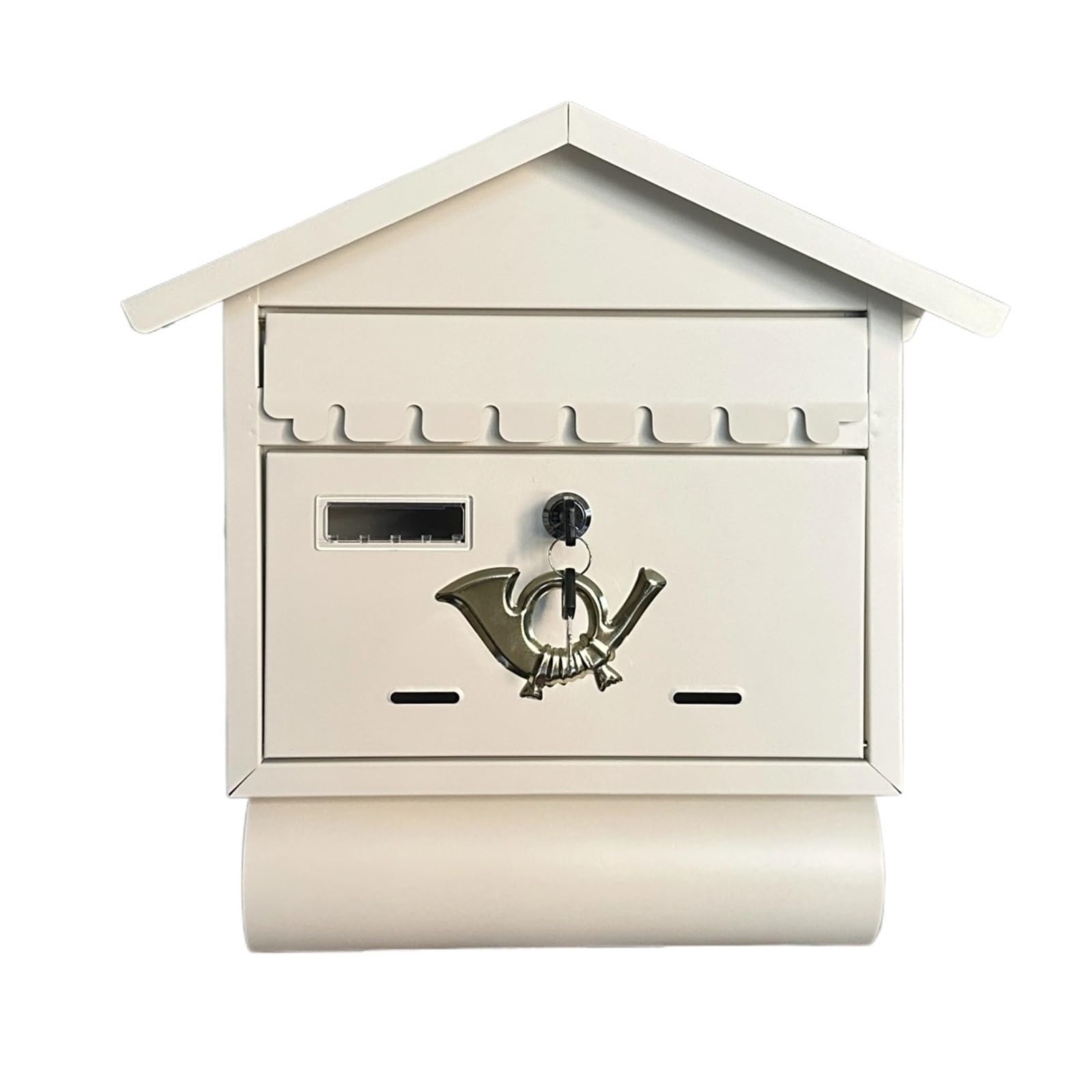Wall Mounted Mailbox, Wall Mount Mailbox Outdoor Lockable Multicolor(White)