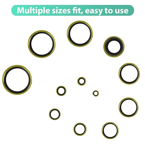 Miniatura 8 de XBVV - Kit surtido de 378 arandelas de sellado de metal NBR M6 M8 M10 M12 M14 M16 M18 M20 M22 M24 M27 M30 automotriz, junta de sello autocentrado,