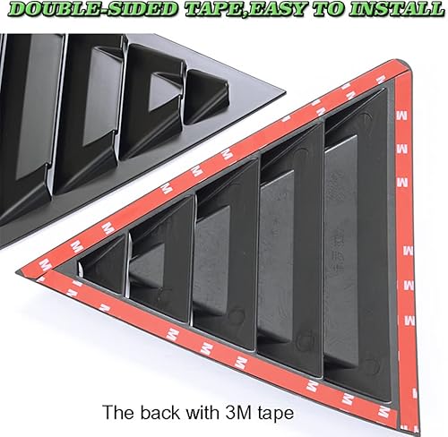 Miniatura 6 de BOYOUS 2 rejillas de ventana laterales traseras de ABS estilo carreras, persianas de ventilación de aire, accesorios de decoración exterior para