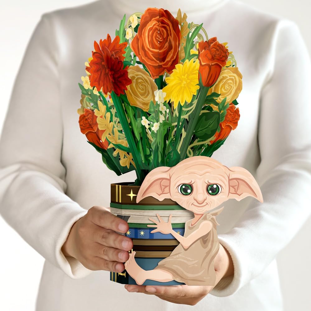 Lovepop Everyday Pop-Up Harry Potter Paper Flower Bouquet for Her and Him - Dobby Flower Buds Bouquet for Boys, Girls, Men, Women -12" Bouquet - Blank Note Card Included