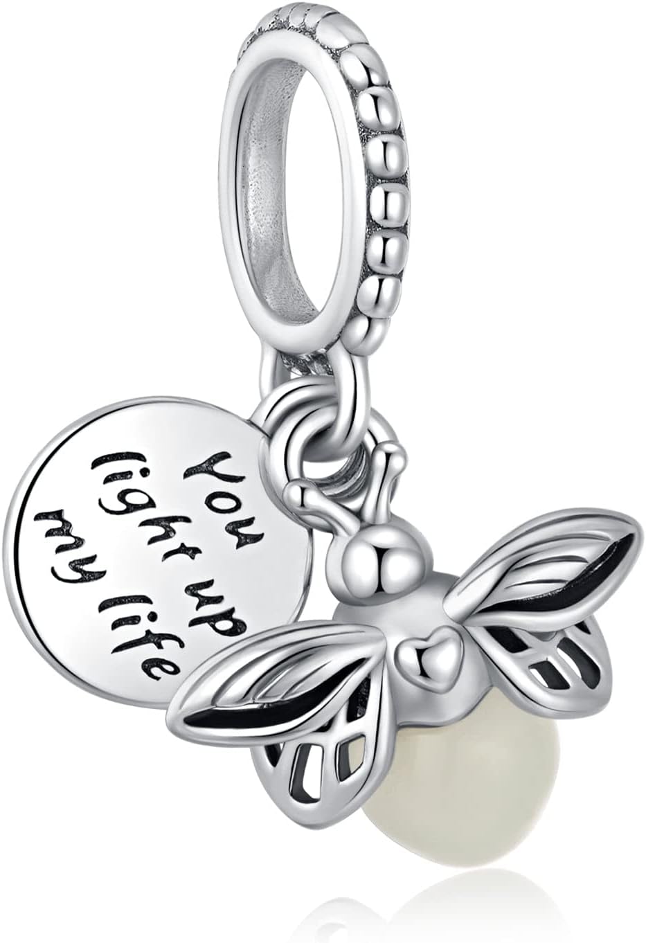 Birthday Fashion Love Heart Dangle Charm 925 Sterling Silver Charms fits Bracelets and Necklace Pendant Bead Charms Jewelry Present for Women Family Friends