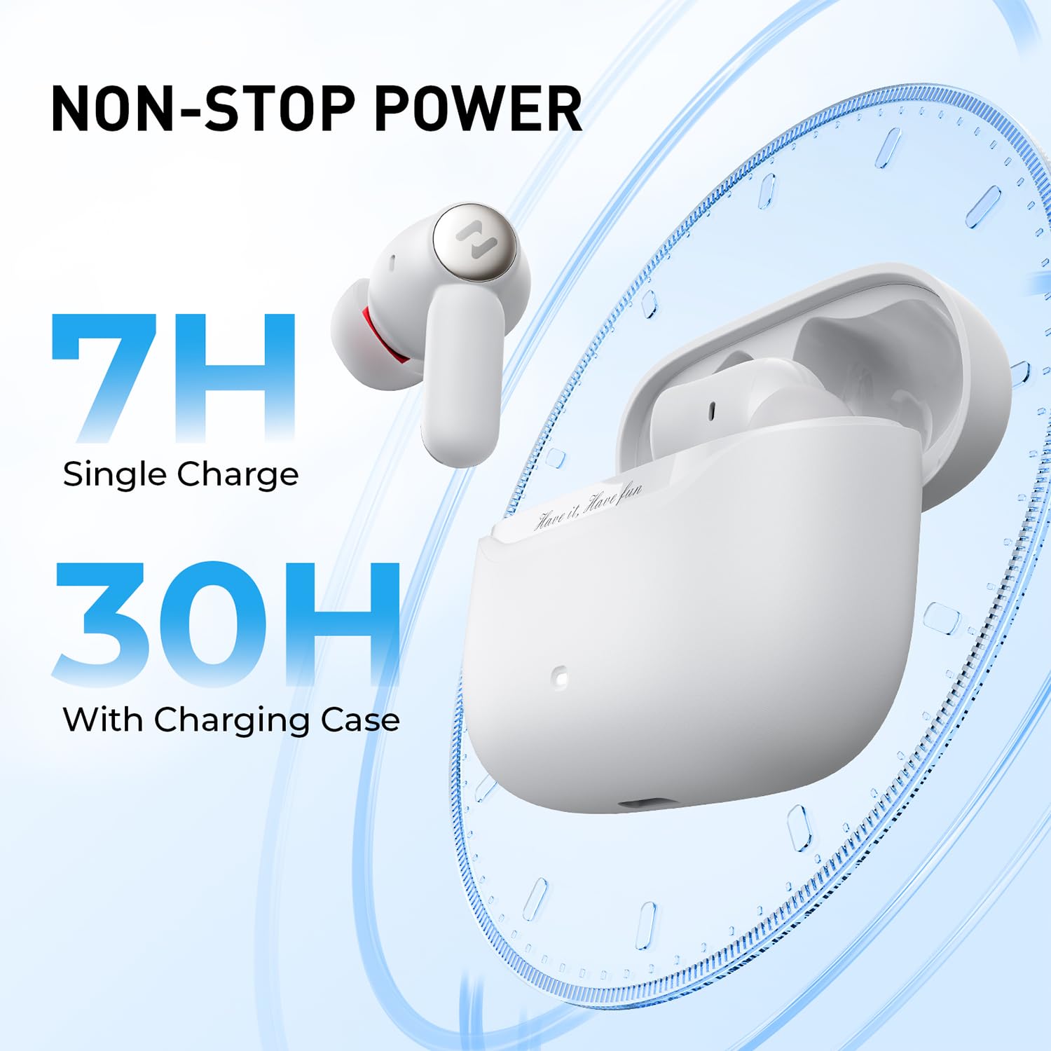 havit Hybrid Active Noise Cancelling Wireless Earbuds, Bluetooth 6.0 in-Ear Headphones, 6 Mics ENC Clear Call Ear Buds, 30+H Playtime, 3D Spatial Audio, Custom EQ via App, IPX5 Waterproof Grey view 6